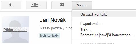 Úkol: Pro procvičení vytvoření nového kontaktu zadejte mezi vaše kontakty svůj stávající email (určitě již nějaký používáte, a pokud ne, přidejte si kontakt na vaši školu).