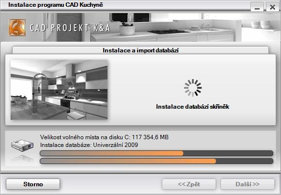 CAD Kuchyně > Instalace Po instalaci dot4cadu (nebo po úspěšném ověření jeho stávající instalace), pokračuje instalace CAD