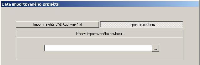 Ve střední části dialogového okna vyberte databázi, která byla použita v projektu, který chcete importovat. Po výběru databáze se v dolním seznamu objeví přehled dostupných projektů.