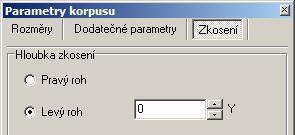 Parametr Záda vpřed má význam zapuštění zadní desky dopředu. Zapuštění se měří od zadní úrovně bočnic skříňky. Snížení zad se měří od horní úrovně bočnic skříňky.