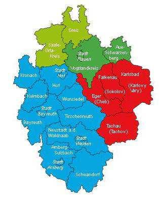 a sportu, případně v dalších oblastech, které směřují k rozvoji regionu Egrensis a které lze vzájemně využívat partnerskými stranami. Obrázek 8: Mapa Euregia Egrensis Zdroj: http://www.cosmiq.