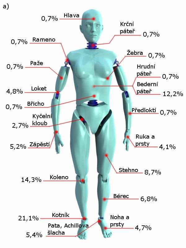 Tab. 4: Procentuální poměr mezi zraněními, které se staly v tréninku a závodě. Studie n Trénink Závod Procházková (2007) 15 71,00 % 29,00 % Bak et al. (1994) 46 95,10 % 4,90 % Caine et al.