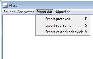 Popis aplikace Dále se v protokolu ještě nachází seznam souřadnic průsečíků mřížky s jejich chybami.