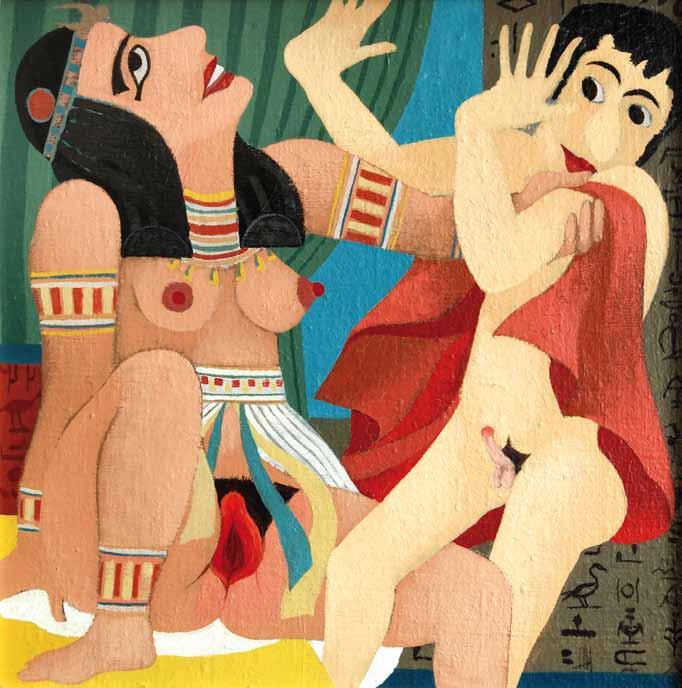 40 40. Vlastimil Beneš (1919 1981) Josef a žena Putifarova olej, sololit, 1969, 48 x 48 cm, rám, autor byl významný malíř, který se zařadil ke generaci krotkých modernistů.