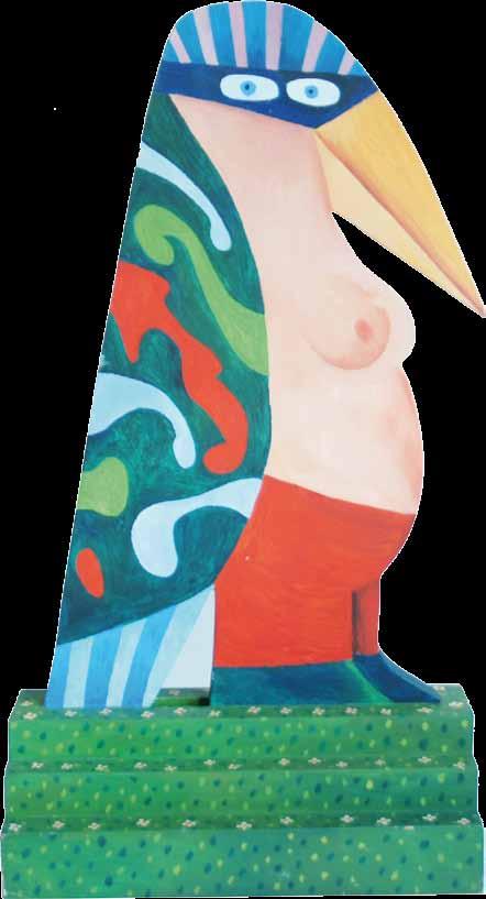 41 41. Adolf Born (1930 2016) Pták akryl, dřevo, 1994, v. 110 cm, sign.