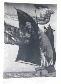124 120 121 122 123 120. Ernst Fuchs (1930) Argonauti lept, 34,8 x 25,8 cm, sign. PD Ernst Fuchs, rám, č. 82/120 8 000 Kč ( 320) 121.