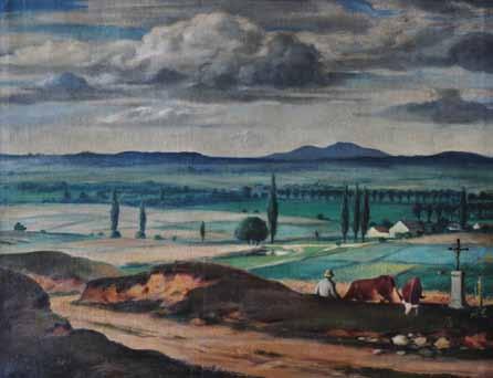 299 295 300 296 297 298 295. Bohumil Ullrych (1893 1948) Jihočeská krajina olej, plátno, 1923, 92 x 118,5 cm, sign.