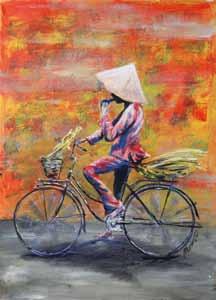338 341 339 338. Alexander Mosio (1956) Cyklista akryl, plátno, 2015, 70 x 50 cm, sign.