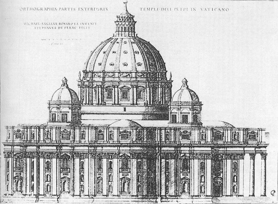 Protobarokní prvky v architektuře Michelangelo, kupole