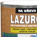 LAZUROL UNIVERZÁLNÍ LAK S 1002 LAK SYNTETICKÝ ZVÝRAZŇUJÍCÍ KRESBU DŘEVA 0000 lesklý 0001 matný 0,75 l 4 l 9 l (m 2 /l) 14-17 Univerzální lak s lesklým i matným povrchem má vynikající mechanické