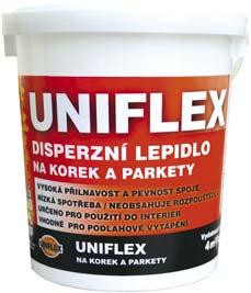 UNIFLEX NA PVC KRYTINY V 7508 DISPERZNÍ LEPIDLO NA PVC KRYTINY 1 kg 25 kg SPOTŘEBA (g/m 2 ) až 400 UNIFLEX NA PVC KRYTINY V 7508 se používá k lepení PVC, PVC s textilní podložkou, pryžových a