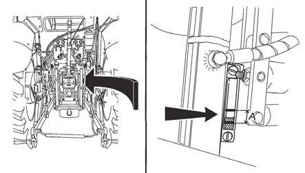 POKYNY K ÚDRŽBĚ Kontrola oleje v převodovce V převodovém ústrojí se stav výšky oleje kontroluje olejoznakem, který je umístěn na pravé zadní části skříně rozvodovky za pravým válcem hydrauliky.