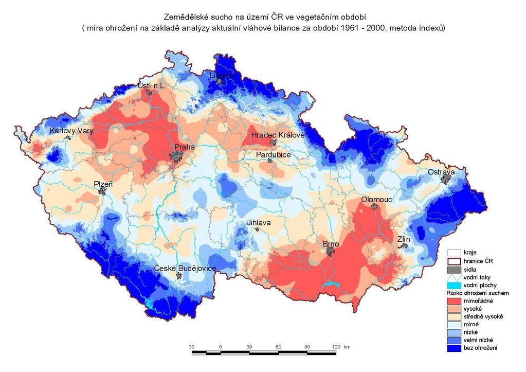 Mapa ohrožení zemědělským suchem