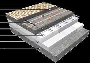 husí krk) 5 - Doplňková tepelná izolace F-BOARD (zkracuje dobu ohřevu) 6 - Flexibilní lepící tmel 7 - Původní podlaha (stará dlažba, beton) 1 2 3 4 5 6 7