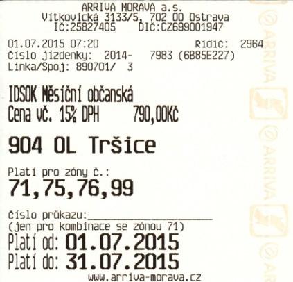 JÍZDNÍ DOKLAD KOMBI ZÓNA Po dokončení tarifní integrace 2016 došlo k rozšíření vydávání jízdního dokladu nazvaného KOMBI ZÓNA, které se projevilo v nárůstu počtu vydaných dokladů