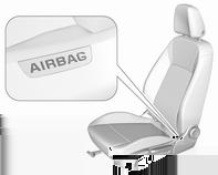 9 Varování Optimální ochrana je poskytována pouze se sedadlem ve správné poloze. Poloha sedadla 3 43. Dbejte na to, aby v oblasti plnění airbagů nebyly žádné překážky.