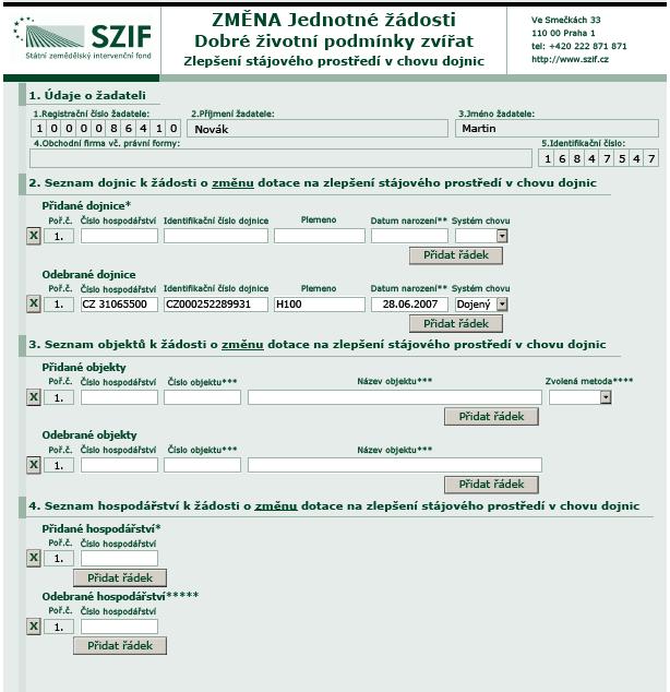 Oznámení o náhradě : V případě, kdy existuje náhrada za dojnici, je možné podat oznámení o náhradě (tento formulář je ke stažení na www.szif.cz, v aplikaci IZR není dostupný.