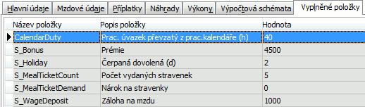 modulů) ve složce Mzdy a personalistika, podsložce Mzdy a mzdové reporty v záložce Dílčí ML a subzáložce Vyplněné položky