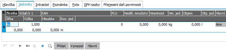 slevy firma nepoužívá, nebudeme zadávat. Dále v položce DPH sazba vybereme z číselníku DPH sazeb aktuální sazbu, dále zadáme Clo =10%, číslo cel. sazebníku atd.