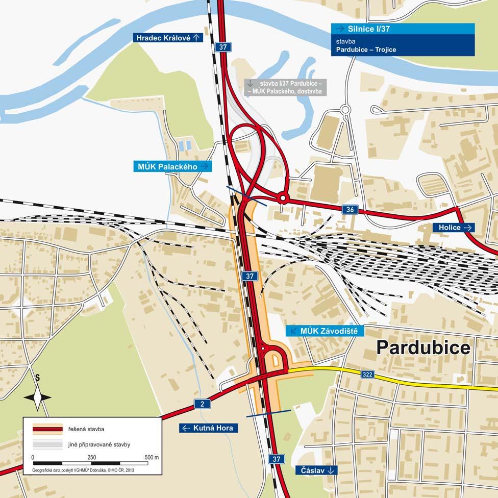 I/37 Pardubice - Trojice Na Pankráci 546/56 986,5 kategorie: S 24,5/70 (MS 31,0/26,5/70) plocha vozovek: 30 868 m 2 počet všech stav.