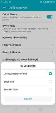 38 z 38 Identifikace volajícího (CLIP/CLIR) ikonu Telefon. Ťuknete na Další a zvolíte Nastavení.