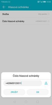 4. Zvolíte Hlasová schránka. Vyberete Číslo hlasové schránky. 6.