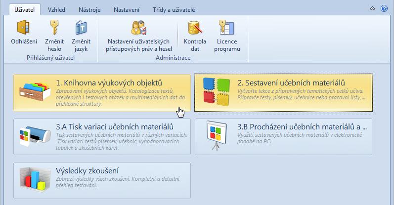 6 Příprava učebních materiálů Všechny dosud představené učební materiály byly ukázány z pohledu žáka nebo prezentujícího učitele a využili jsme k tomu webové prostředí programu EduBase.