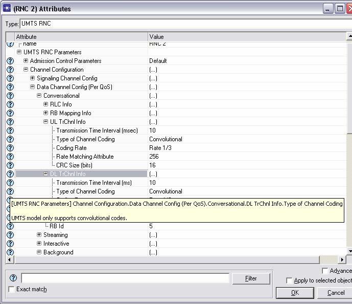 V obou záložkách pro oba směry DL i UL UMTS RNC Parameters Channel Configuration Data Channel Config (Per QoS) Conversational UL TrChnl Info (DL TrChnl Info) Transmission Time Interval