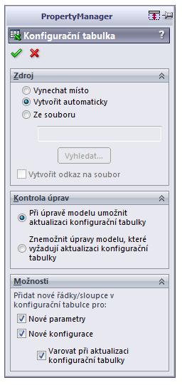 V menu vložit zvolte tabulky a vyberte možnost Konfigurační tabulka (obr. 15).