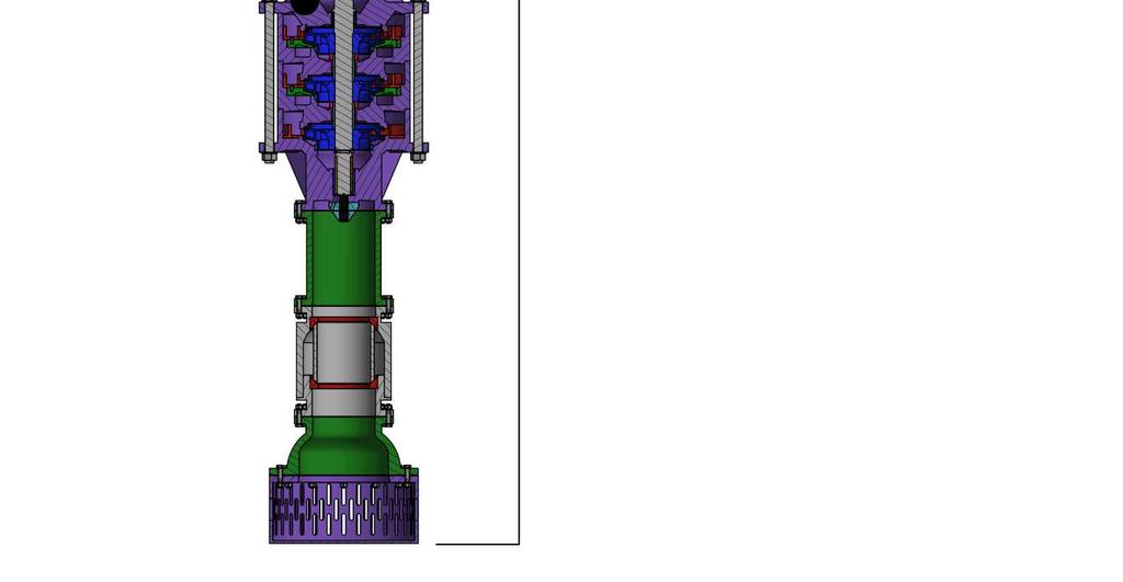 6.1 Hydraulická část Hydraulická část je složena z rotoru a statoru. Rotor je uložen uvnitř statoru, kde rotuje, zatímco stator zůstává nehybný. Obrázek 19 Hydraulická část čerpadla 6.1.1 Stator