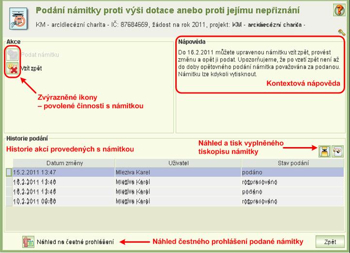 Tiskovou sestavu námitky, nejste-li o to požádáni, na MPSV neposílejte. Podání prostřednictvím aplikace je plně postačující.