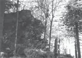 Obr. 5.: Mrazový srub na Ostružníku (982 m). Fig. 5.: A frost cliff on Ostružník mountain (982 m).