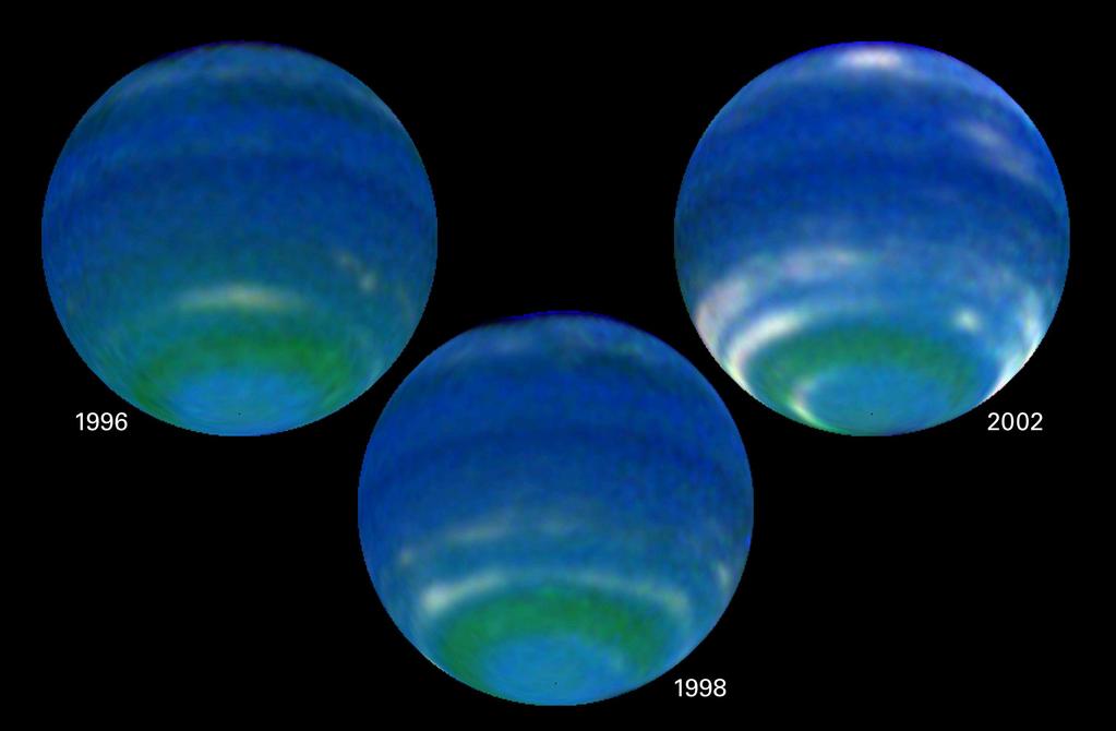 Obr. 6 V roce 1984 bylo zjištěno nepravidelné zeslabování světla v pozadí ležících vzdálenějších hvězd, vysvětlením byly nekompletní prstence u Neptunu [8].