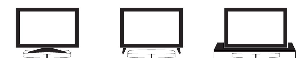 Sonos PLAYBASE 5 Pokyny k umístění s TV přijímačem Přístroj PLAYBASE můžete umístit pod TV přijímač nebo do police.