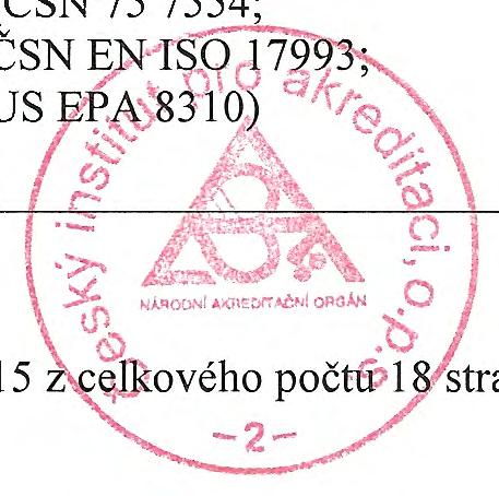 US EPA 5021; US EPA 624) 401Aoi Stanovení volatilních SOP 401 A Odpady, půdy, kaly, organických látek - metoda (ČSN EN ISO 10301; sedimenty.