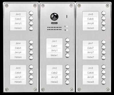 s 105 nebo 170 úhlem záběru Extenzní panel pro 12 zvonků