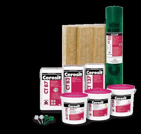 Ceresit CT77 2.2. Kontaktní zateplovací systémy Ceresit Ceretherm s MW 2.2.1 Ceresit Ceretherm Universal MW Univerzální systém pro minerální vlnu, v následujícím složení (dle ETA-14/0127 ze dne 26.05.