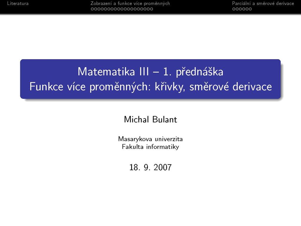 Matematika III - 1.