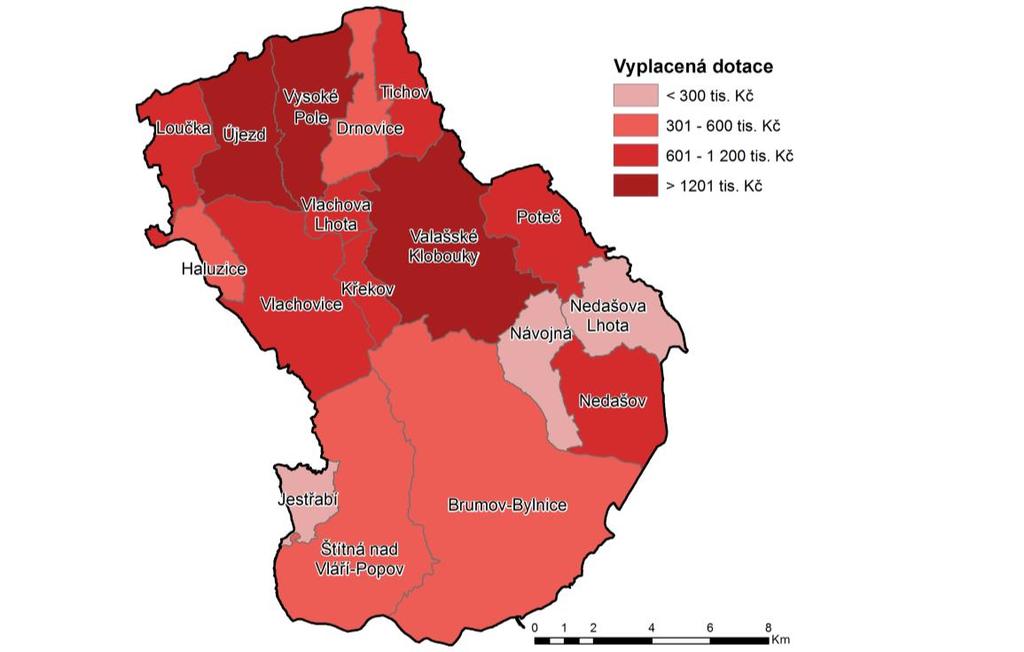 Graf 1 - Rozdělení dotací Rozdělení dotací dle FICHÍ 0% 30% 7% 9% 4% 10% 20% 20% Moderní zemědělké podniky: 1 490 600,- Vzhledné obce: 2 894 656,- Historie pro budnoucnost: 2 861 694,- Odpočiňte si u