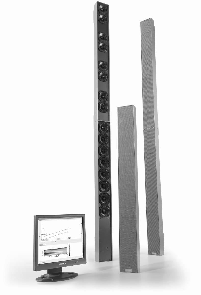 XXX Reproduktory Aktivní Line Array repro Vari-directional Array LA3-VARI-B Základní jednotka aktivního reproduktoru Vari-directional Array Stříbrná barva Špičková srozumitelnost řeči Softwarový