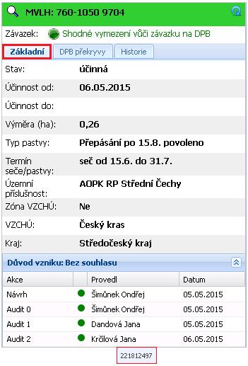 Najetím myší na jméno pracovníka, se zobrazí tooltip s jeho telefoním číslem. Obrázek 30 Záložka "Základní" 3.2.