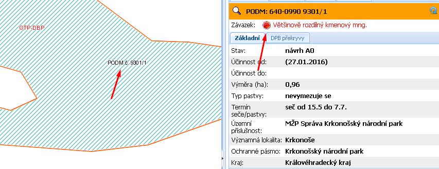 Situace Červený semafor : na většinové části DPB s opatřením OTP-DBP byl proveden zákres