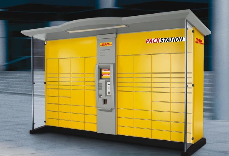 DHL Packstation Příklad zamykatelného skladu: Packstation Pojme balíky o velikosti max. 60 x 35 x 35 cm. PackStation je systém provozovaný společností Deutsche Post.