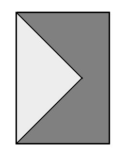 V jednom z možných umístění splývá přepona trojúhelníku s delší stranou obdélníku, čímž žáci experimentálně objeví zajímavou praktickou skutečnost, kterou využijí při řešení další úlohy: poměr délek