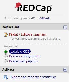 V levém menu se po vstupu na konkrétní formulář objeví sekce Kolekce dat, která zjednodušuje pohyb mezi formuláři pro stejný časový úsek (obr. 2).