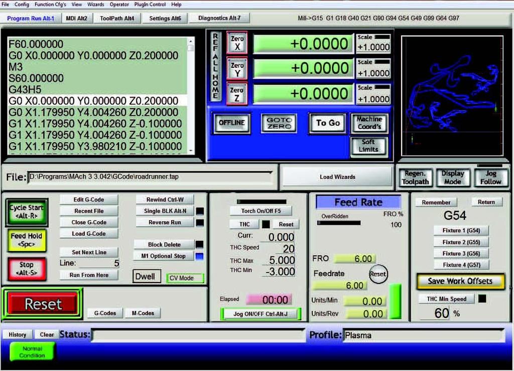 UTB ve Zlíně, Fakulta technologická 60 Obr. 37. Software Mach3 5.1.11 Krytování stroje Stroj je vybavený kryty, které chrání prvky stroje před poškozením.