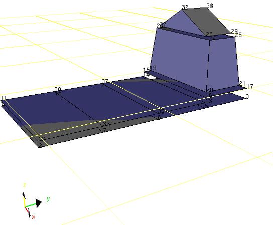 4.3 GEOMETRICKÝ MODEL Pomocí zvolených bodů je vytvořen základní geometrický model, pomocí soustavy souřadnic tak, aby schéma měřené struktury dávalo při animaci dostatečnou představu o charakteru