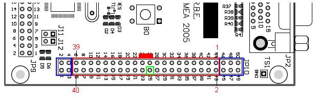 1: Umístění patice JP10 a propojky J6 na platformě FITKit Pokud je plánováno použití některého z těchto výstupů, bude nutné velmi upravit konektor kabelu. Tato úprava je plánována do budoucna.