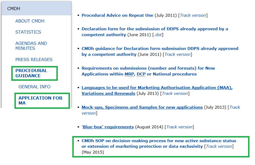 CMDh SOP on decision-making process for new active substance