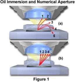 optické outavy obahující dva optické členy nuerická apertura: ohybový obrazec závií na vlnové délce 1,λ d in = ninα jední ze způobů ja ktento liit oezit, je zěna vlnové délky: ierzní kapalina (vzduch